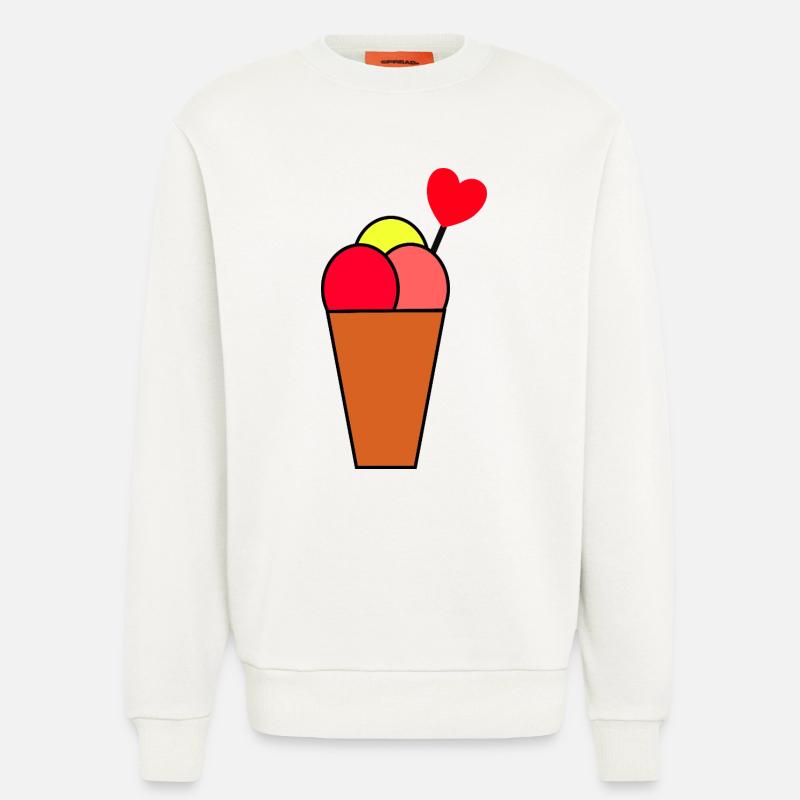 Herz im Eisbecher Eis - Sweatshirt - made by SPREAD  - OFF WHITE