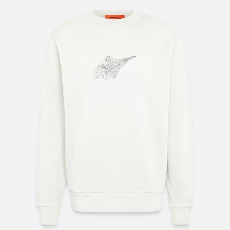 Fighter jet in low-poly look - Sweatshirt - made by SPREAD  - OFF WHITE