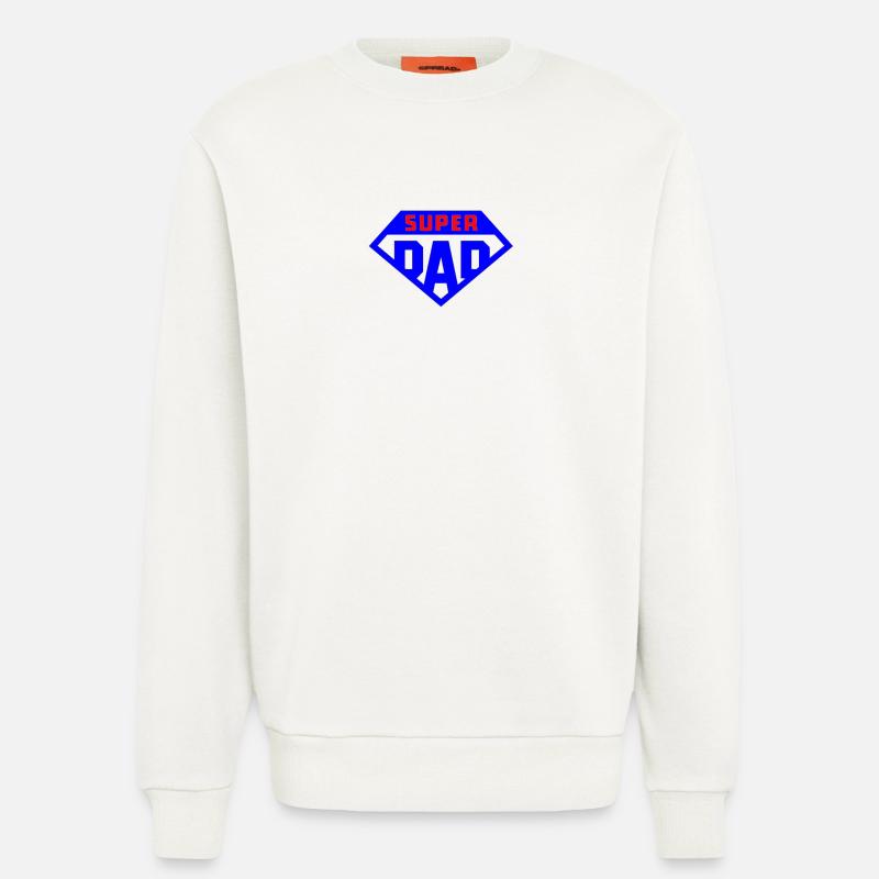 Super Papa Hellblaues Abzeichen - Sweatshirt - made by SPREAD  - OFF WHITE