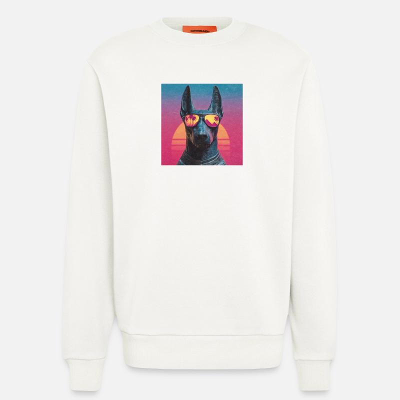 Anubis Synthwave - God on Vacation - Sweatshirt - made by SPREAD - OFF WHITE
