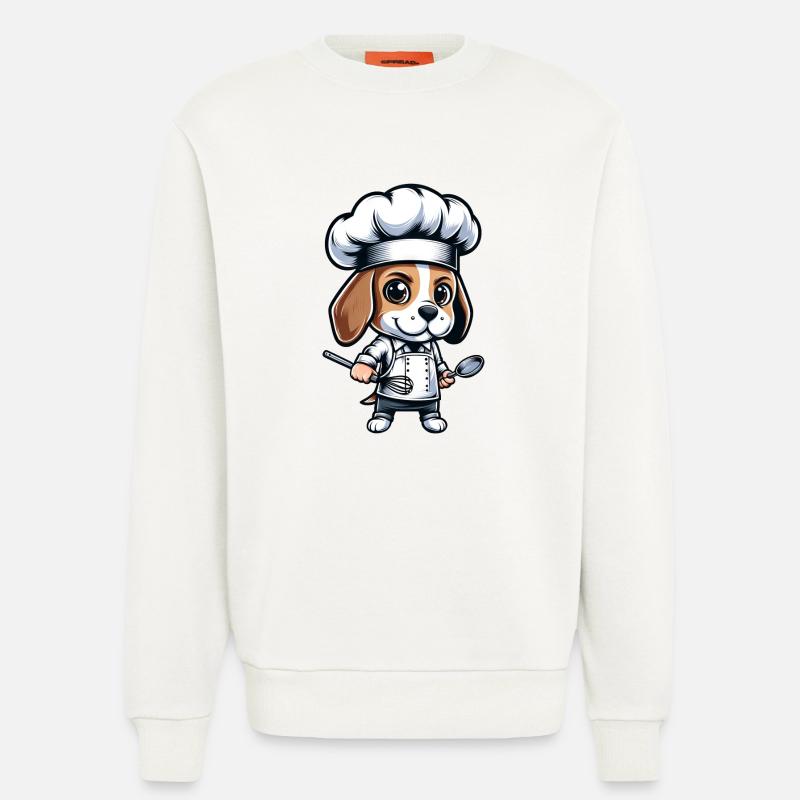 Cute Beagle Chef Comic Design - Sweatshirt - made by SPREAD - OFF WHITE
