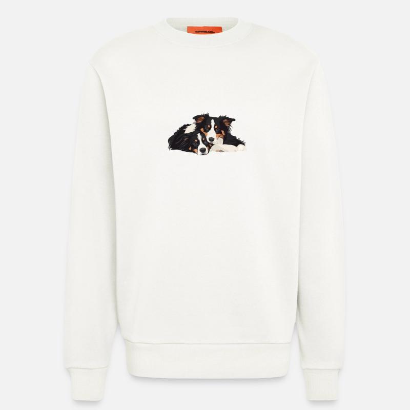 Australische Schäferhunde - Sweatshirt - made by SPREAD  - OFF WHITE