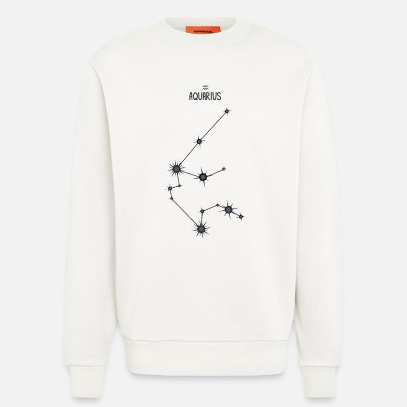 Wassermann Sternzeichen Sternbild Schwarz & Grau - Sweatshirt - made by SPREAD  - OFF WHITE