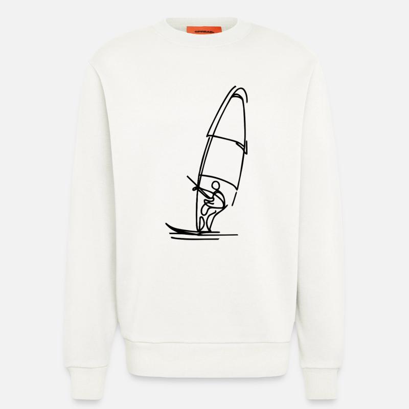 Windsurfer Drawing - Sweatshirt - made by SPREAD - OFF WHITE