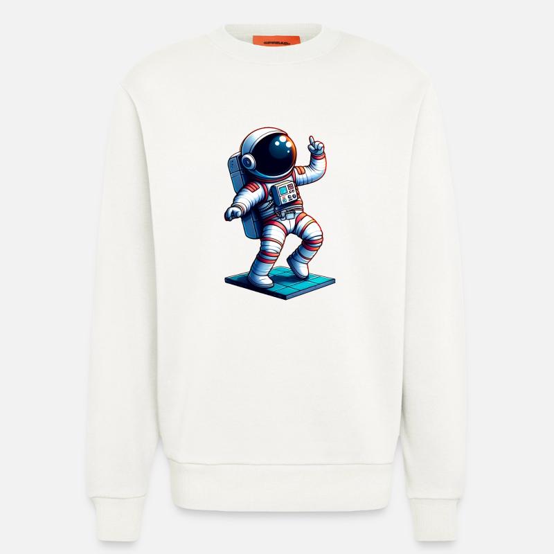 Héros De L'Espace - Mignon Astronaut - Sweat bio décontracté fabriqué en UE - OFF WHITE