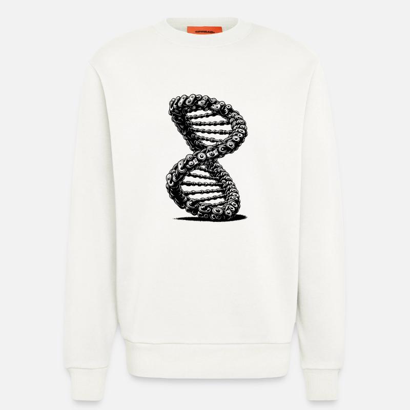 Möbius Loop Curved Chains DNA - Sweatshirt - made by SPREAD  - OFF WHITE