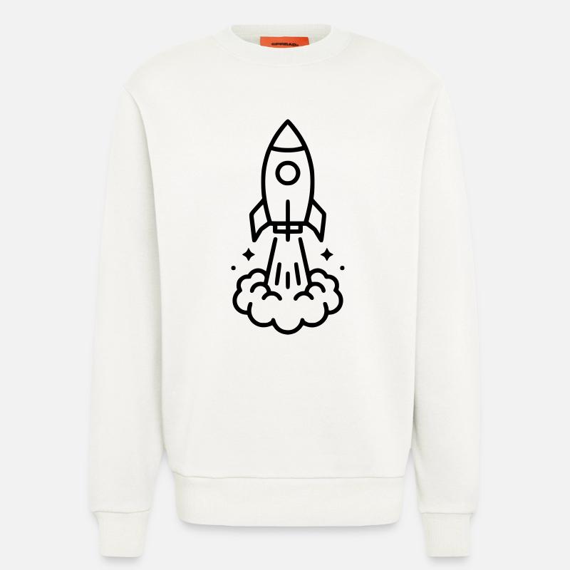 Icône spatiale de lancement de fusée - Sweat bio décontracté fabriqué en UE - OFF WHITE