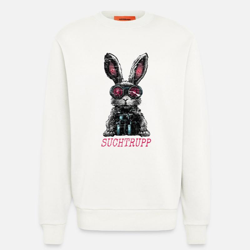 Easter Search Party Cool Easter Bunny - Sweatshirt - made by SPREAD  - OFF WHITE