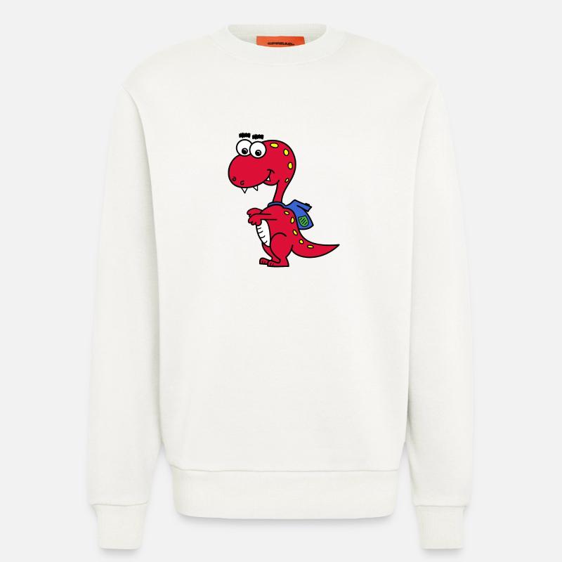T-Rex with backpack - Sweatshirt - made by SPREAD  - OFF WHITE