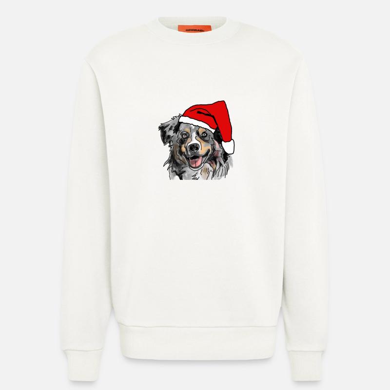 Australian Shepherd Aussie Weihnachten - Sweatshirt - made by SPREAD  - OFF WHITE
