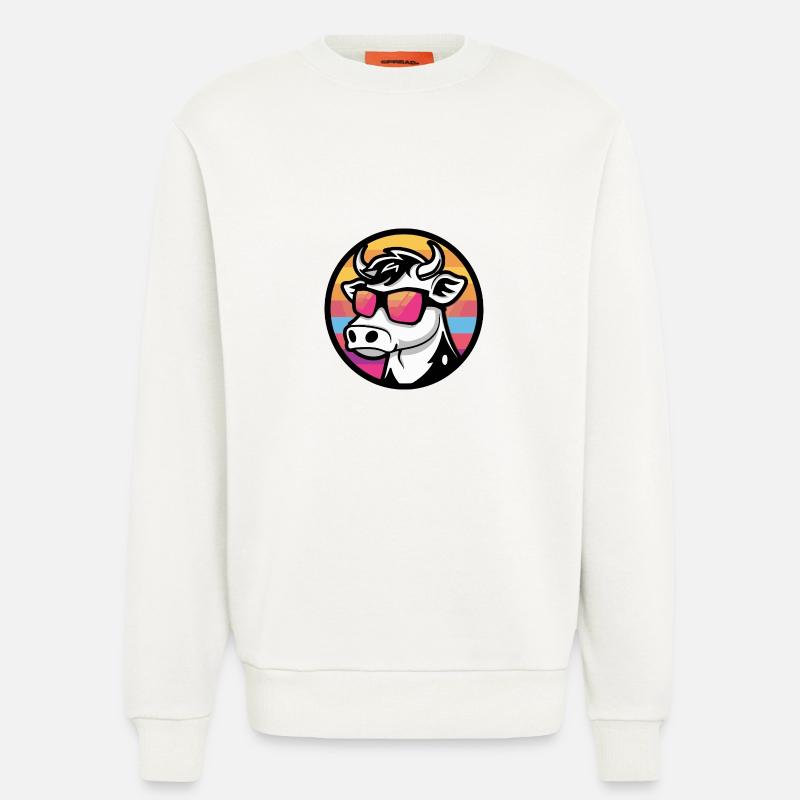 Kuh Comic Cool Sommer - Sweatshirt - made by SPREAD  - OFF WHITE