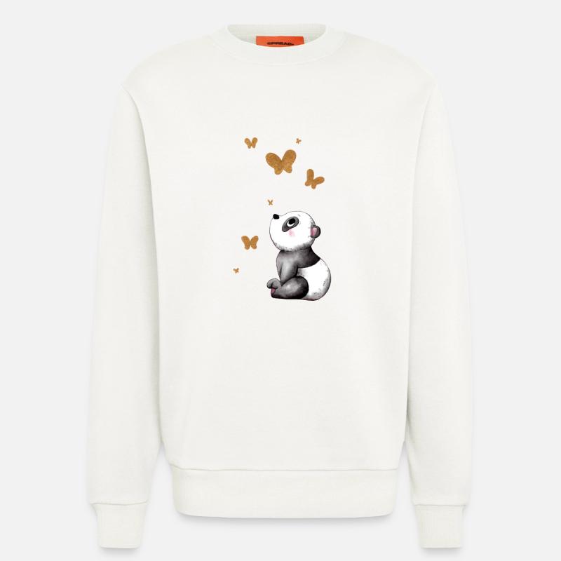 Träumender Comic Panda - Sweatshirt - made by SPREAD  - OFF WHITE