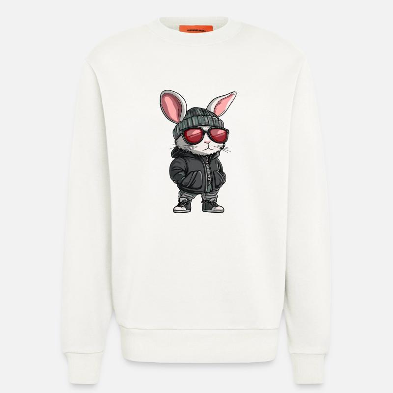Bunny Cool Comic - Sweatshirt - made by SPREAD  - OFF WHITE