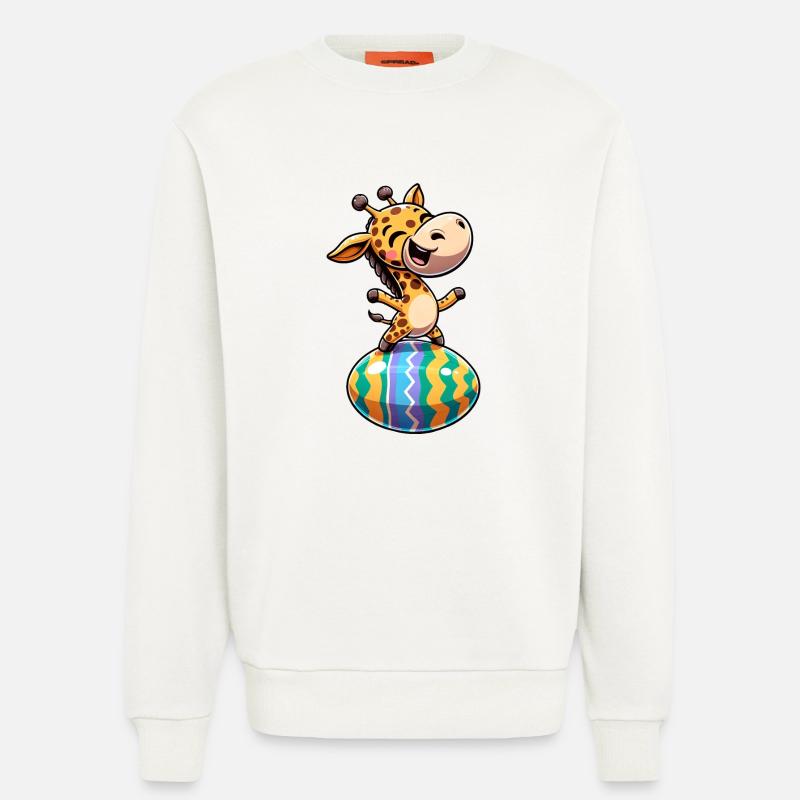 Easter Giraffe Dances, Dancer Egg - Sweatshirt - made by SPREAD  - OFF WHITE