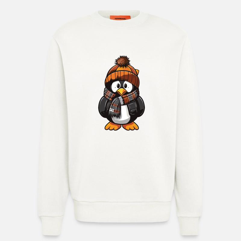 Pinguin Comic Niedlich Winter - Sweatshirt - made by SPREAD - OFF WHITE