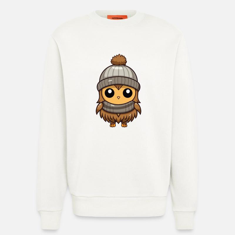 Eule Comic Winter Cozy - Sweatshirt - made by SPREAD  - OFF WHITE