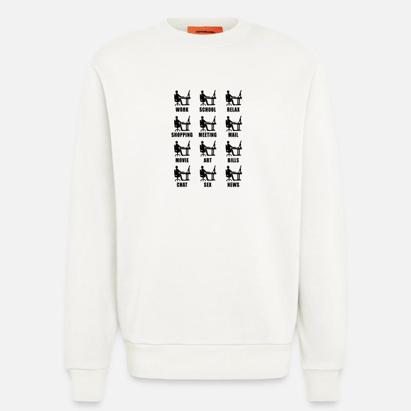 Computer Homeoffice Fun Geschenk - Sweatshirt - made by SPREAD  - OFF WHITE