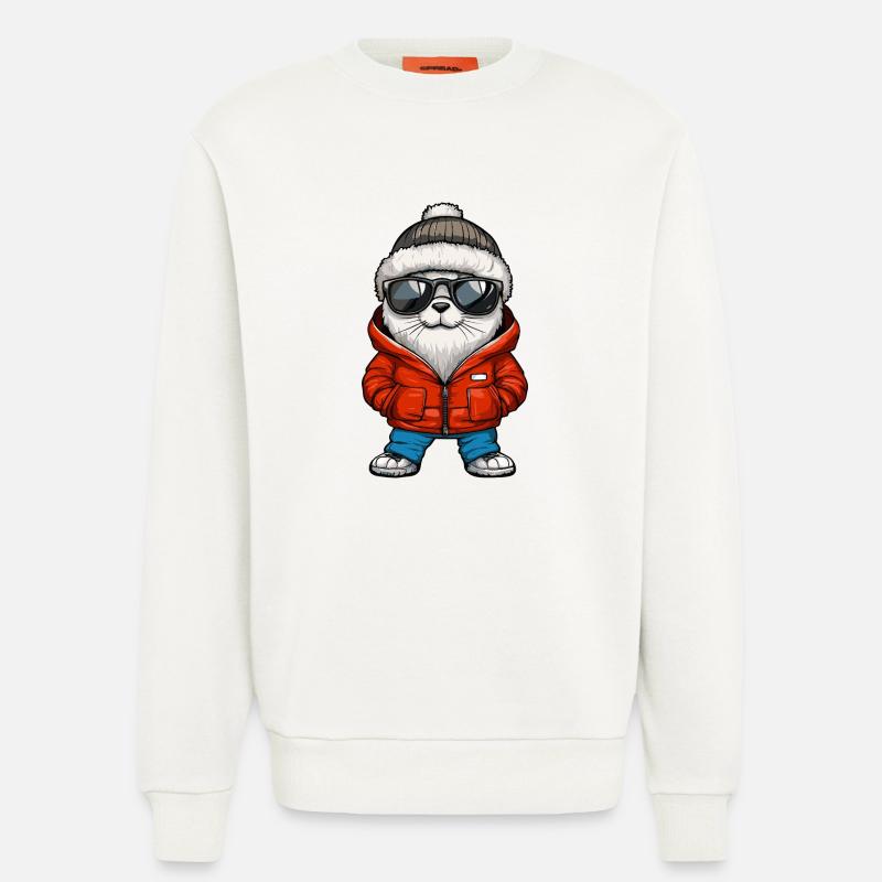 Robbe Tier Cool Comic - Sweatshirt - made by SPREAD  - OFF WHITE