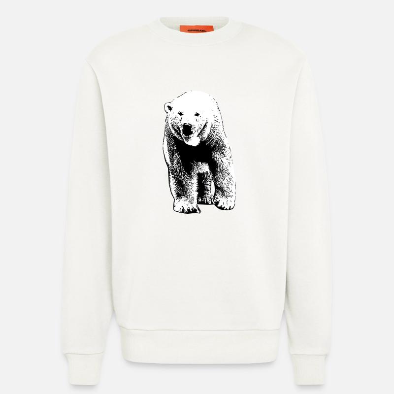 Polar Bear - Eisbär - Sweatshirt - made by SPREAD  - OFF WHITE