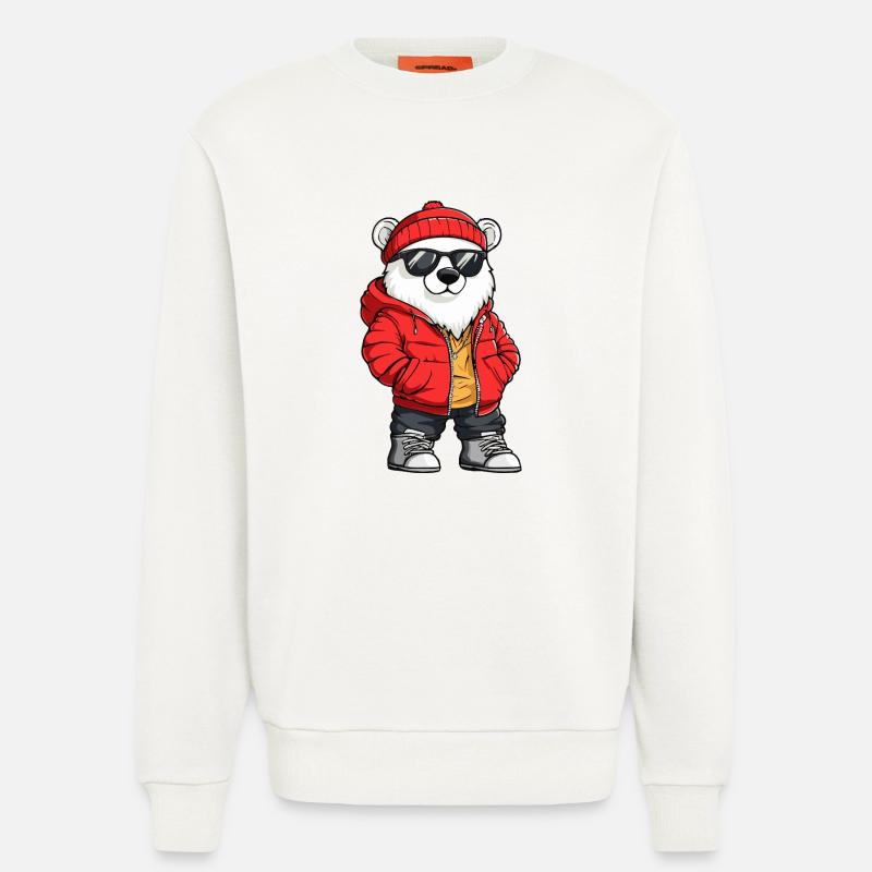 Eisbär Cool Comic - Sweatshirt - made by SPREAD  - OFF WHITE