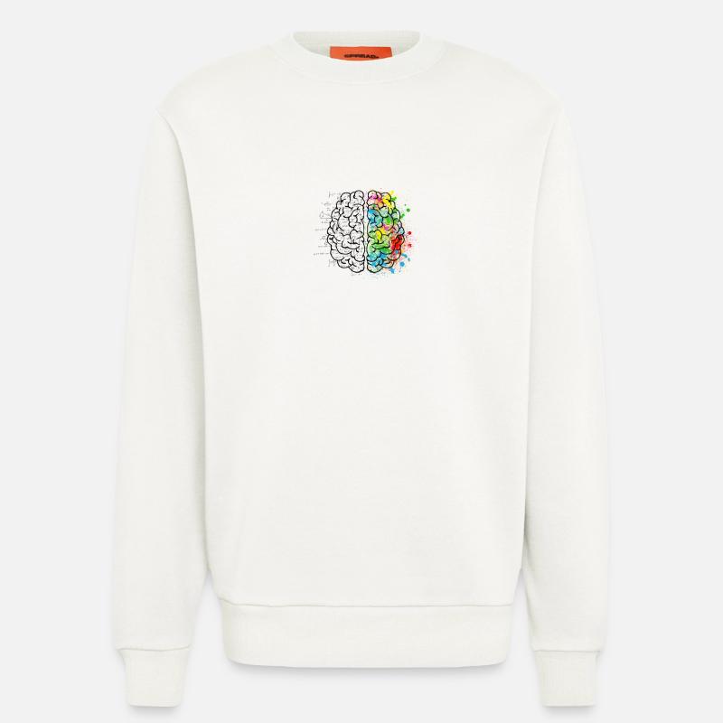 Kreative oder logich im Gehirn - Sweatshirt - made by SPREAD  - OFF WHITE