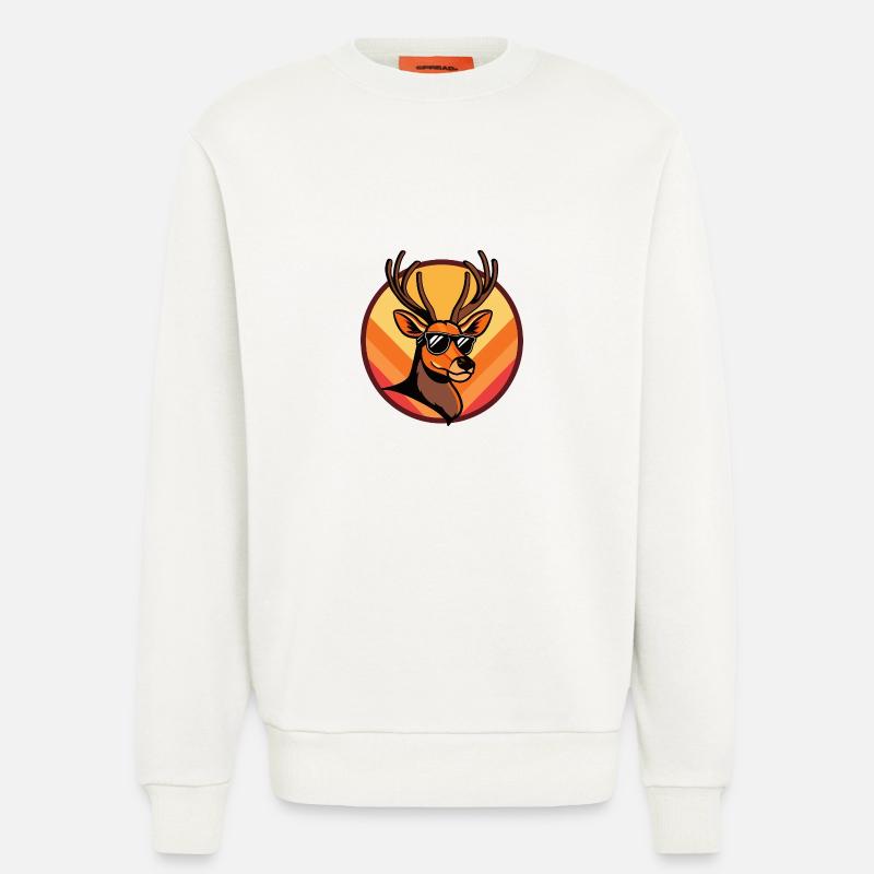 Hirsch Comic Cool Sommer - Sweatshirt - made by SPREAD  - OFF WHITE