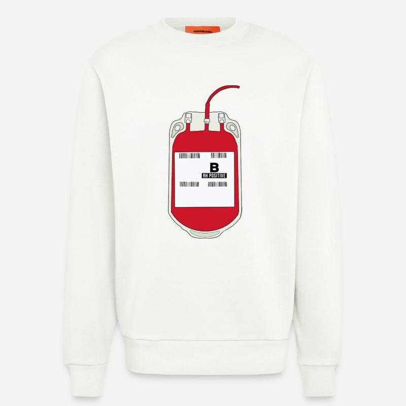 B Positiver Blutbeutel - Sweatshirt - made by SPREAD  - OFF WHITE