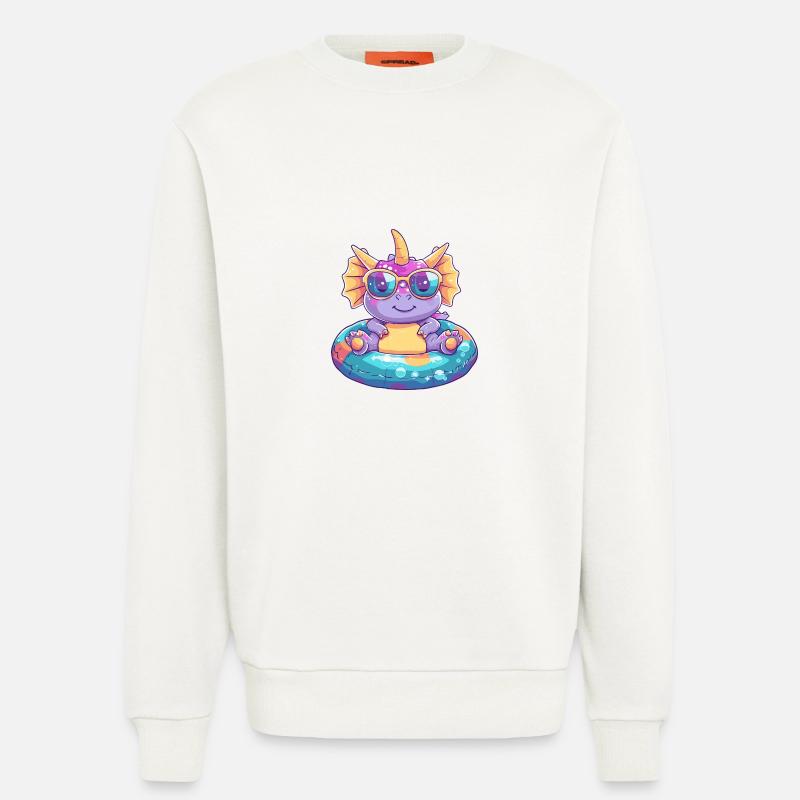 Dinosaurier triceratops Comic Cool - Sweatshirt - made by SPREAD  - OFF WHITE