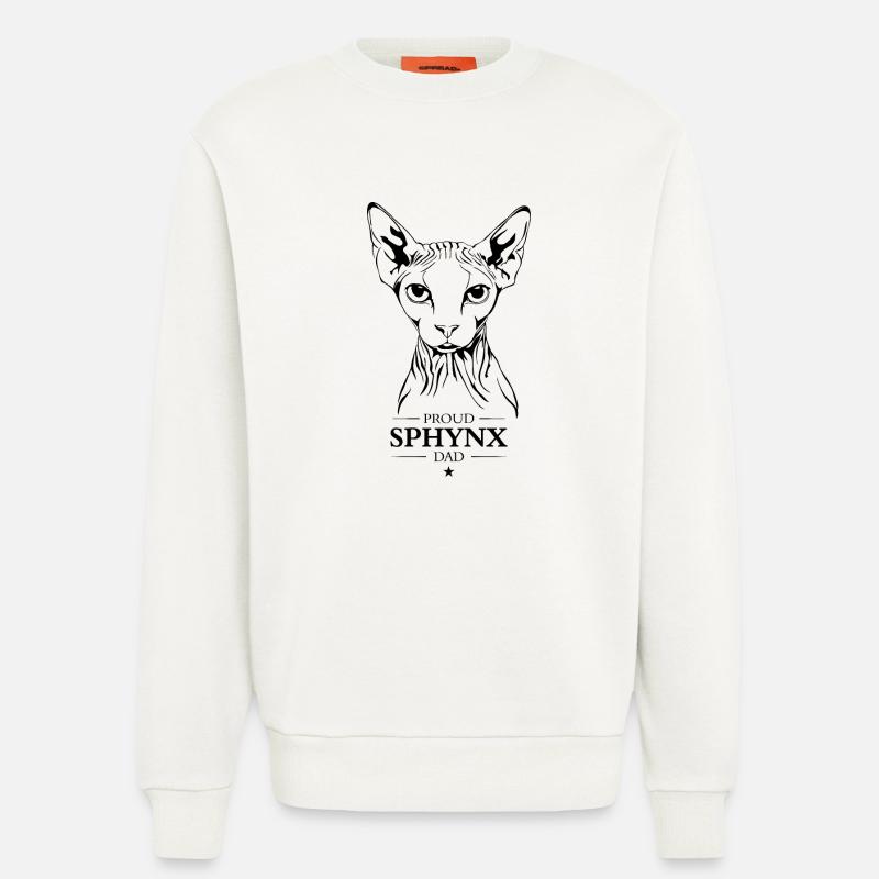Sphynx Papa Chat Chats Wilsigns - Sweat bio décontracté fabriqué en UE - OFF WHITE