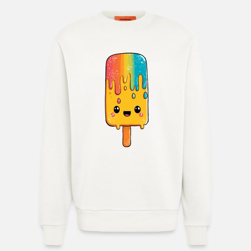 Regenbogen-Popsicle Glück - Sweatshirt - made by SPREAD - OFF WHITE