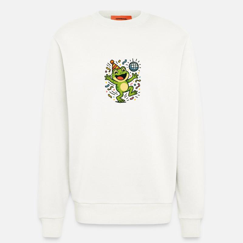 Party Frog - Sweatshirt - made by SPREAD  - OFF WHITE