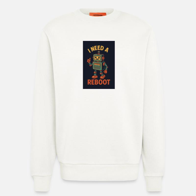 Reboot retro KI Roboter - Sweatshirt - made by SPREAD  - OFF WHITE