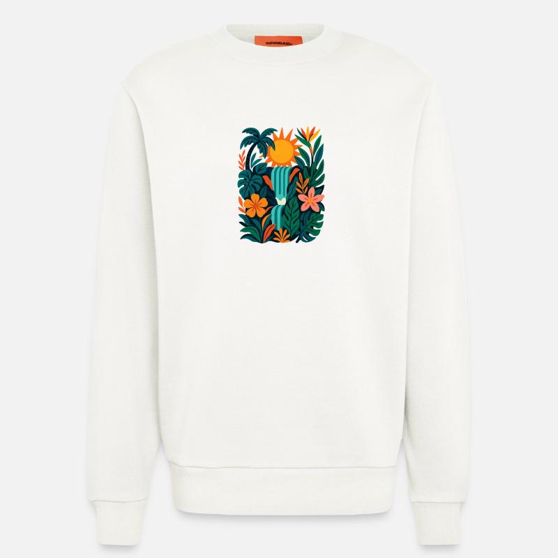 Lebendiger Dschungel - Sweatshirt - made by SPREAD  - OFF WHITE