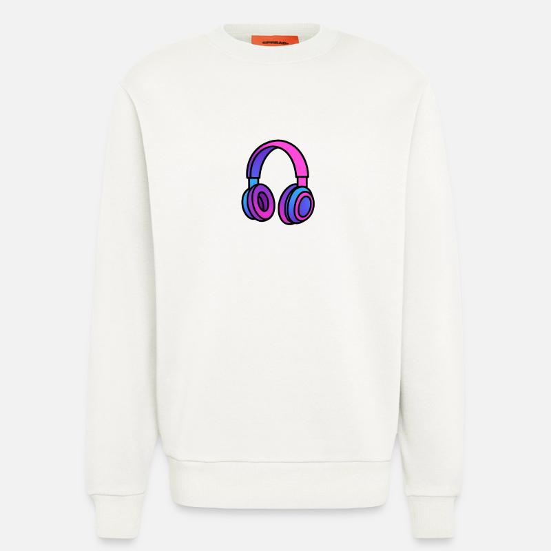 Neon Gradient Kopfhörer Illustration - Sweatshirt - made by SPREAD  - OFF WHITE