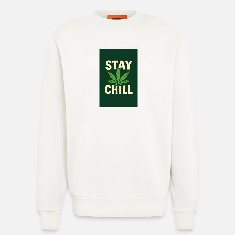 Stay Chill Cannabis Leaf - Sweatshirt - made by SPREAD  - OFF WHITE