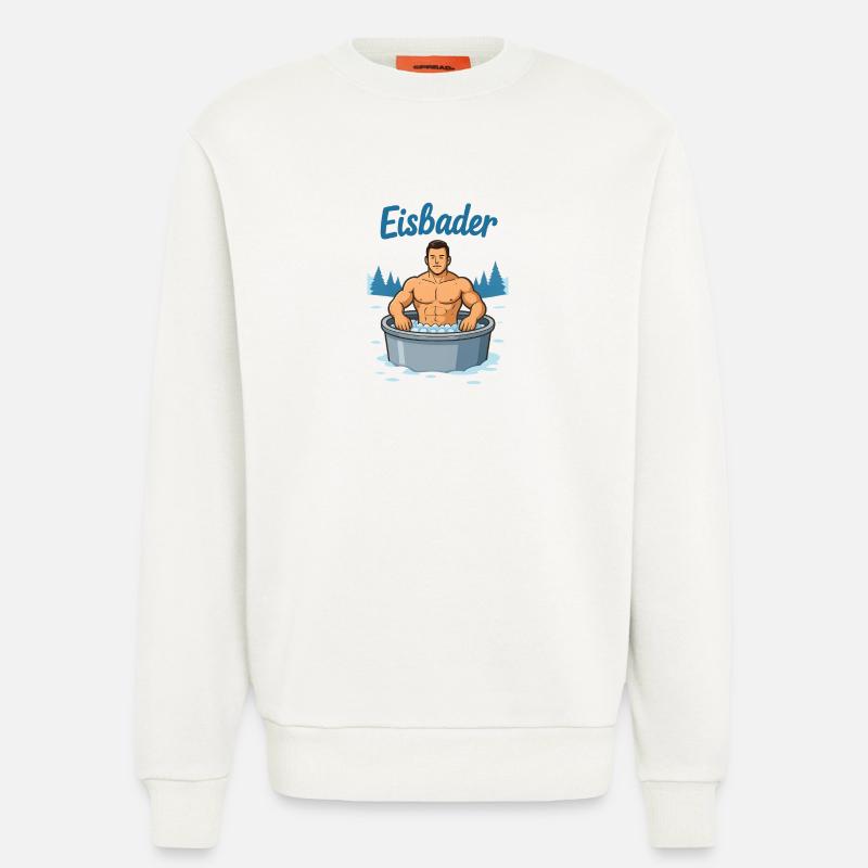 Un homme musclé dans un bain de glace - Sweat bio décontracté fabriqué en UE - OFF WHITE