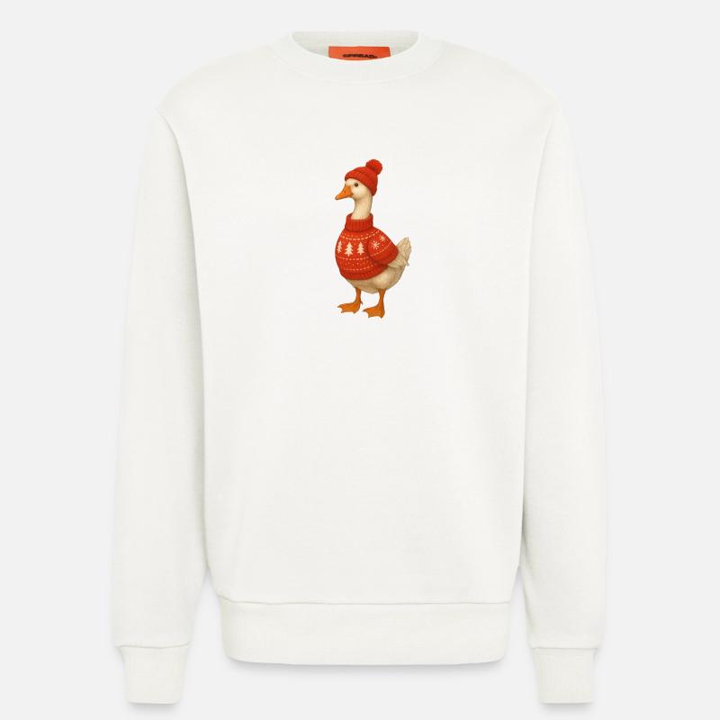 Gans im Strickpullover - Sweatshirt - made by SPREAD  - OFF WHITE