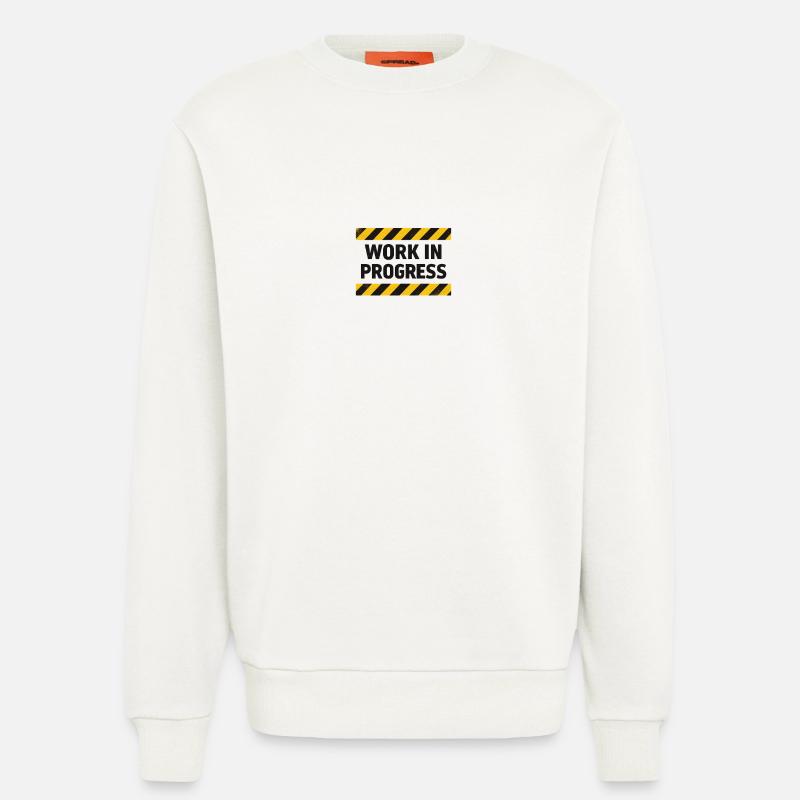 Progrès en cours – bande d’avertissement - Sweat bio décontracté fabriqué en UE - OFF WHITE
