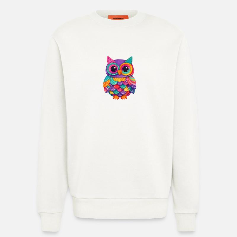 Patchwork Eulenzauber - Sweatshirt - made by SPREAD  - OFF WHITE