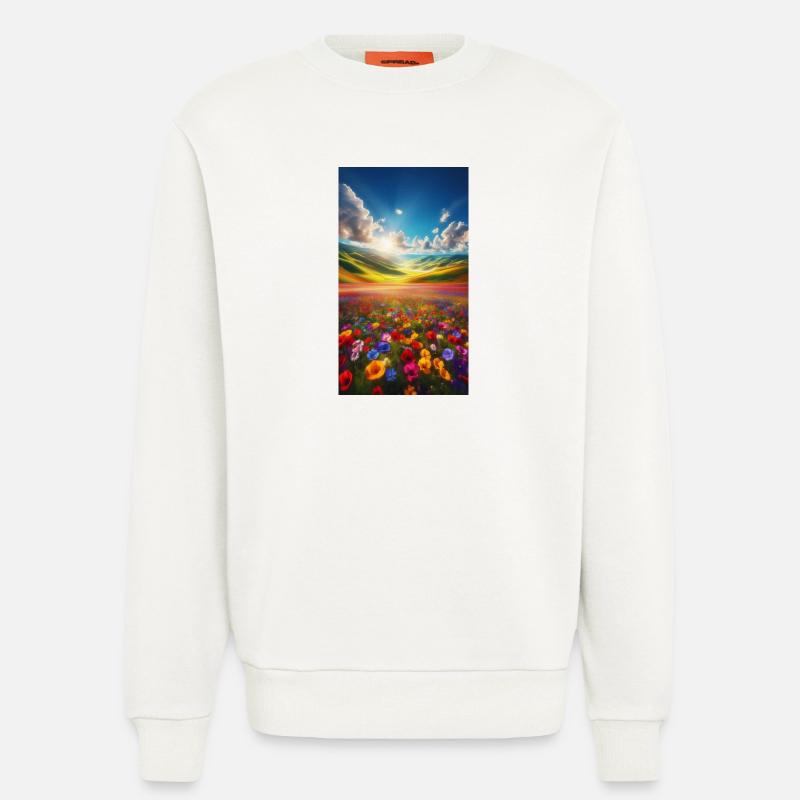 Rainbow meadow in sunlight - Sweatshirt - made by SPREAD  - OFF WHITE