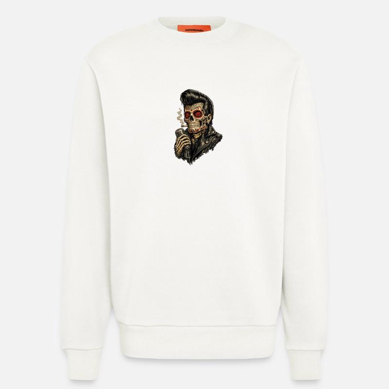 Skeleton Sugar Skull Rockabilly Microphone - Sweatshirt - made by SPREAD  - OFF WHITE