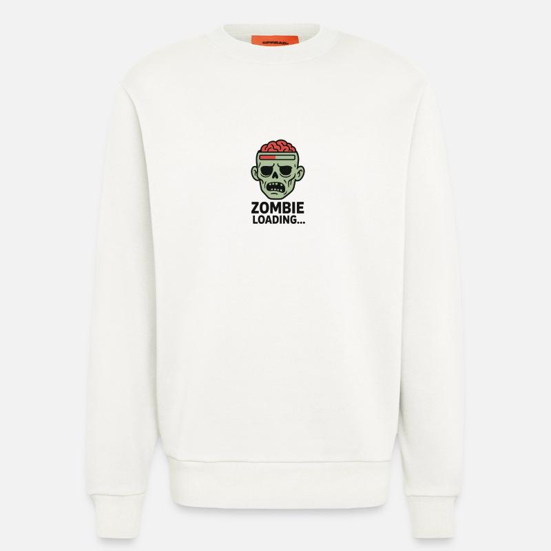 Zombie Loading Skull Graphic - Sweatshirt - made by SPREAD - OFF WHITE