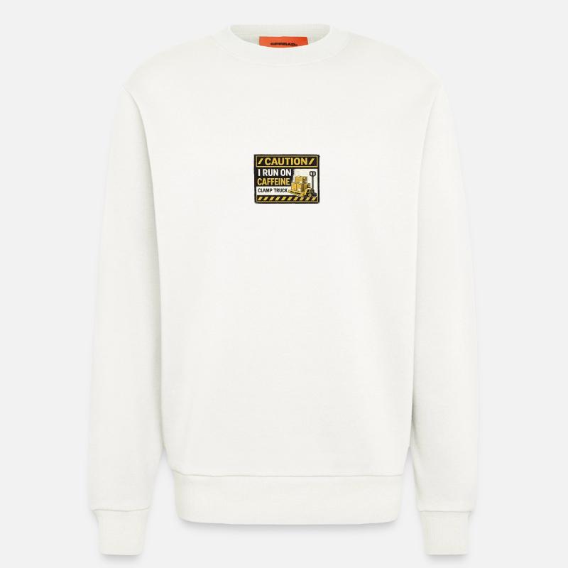 Caffeine Fueled Forklift Patch - Sweatshirt - made by SPREAD - OFF WHITE