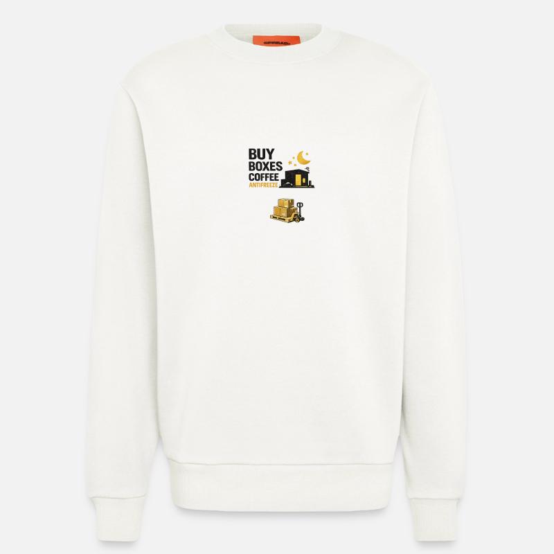 Nachtschicht-Boxen Kaffee-Antikühlmittel - Sweatshirt - made by SPREAD  - OFF WHITE