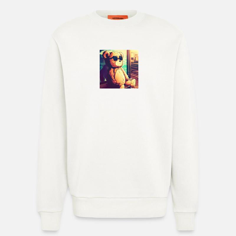 Teddy on Bus - Sweatshirt - made by SPREAD  - OFF WHITE
