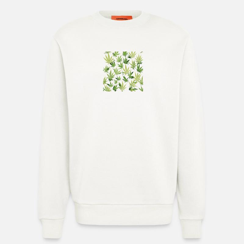 Cannabis 2 - Sweat bio décontracté fabriqué en UE - OFF WHITE