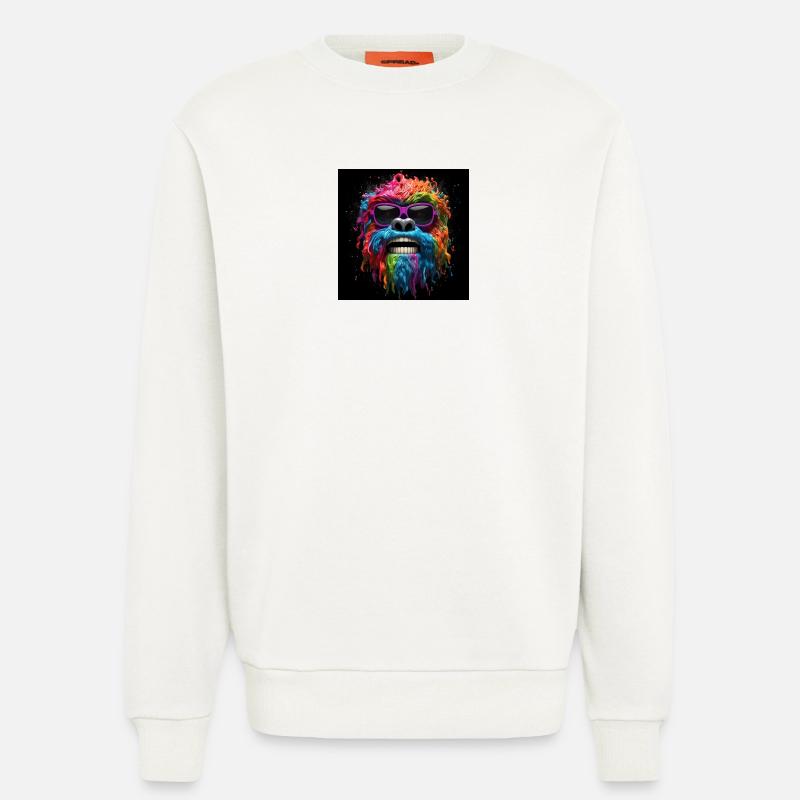 Psychedelischer Gorilla mit Sonnenbrille - Sweatshirt - made by SPREAD  - OFF WHITE