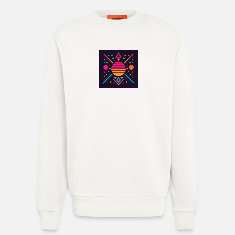 Synthwave geometric pattern - Sweatshirt - made by SPREAD  - OFF WHITE