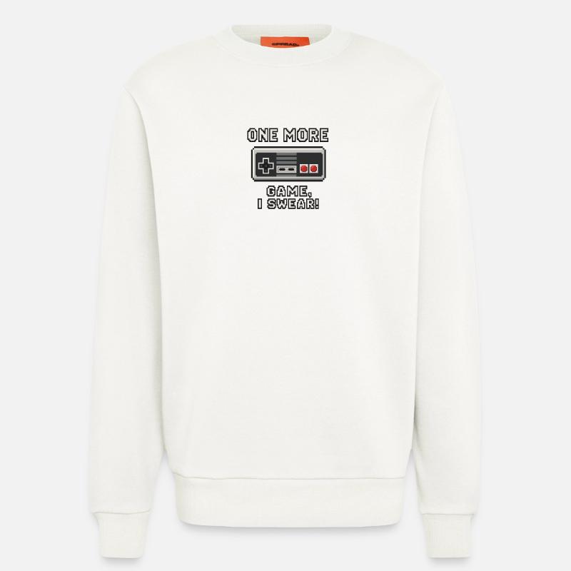 Conception de citation de jeu rétro - Sweat bio décontracté fabriqué en UE - OFF WHITE