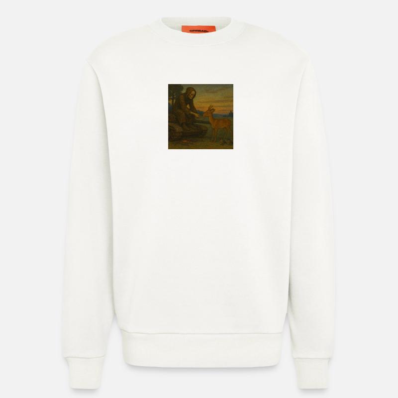 Tod beim Füttern eines Rehs - Sweatshirt - made by SPREAD  - OFF WHITE